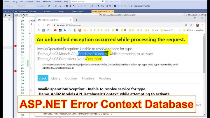 InvalidOperationException Unable resolve service Context attempt activate Controller ASP.NET Core