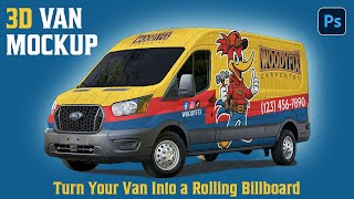 3D Van Wrap Mockup Design | Realistic Vehicle Branding Showcase