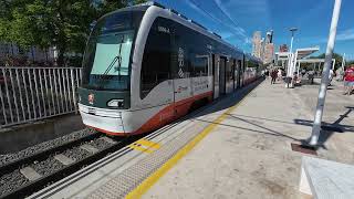 Benidorm Intermodal Tram Stop In 4K - With Arriving Tram 5006-A Pug Campana