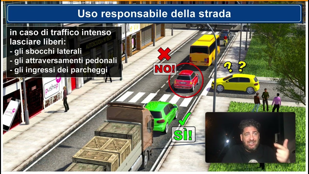 Procedendo in fila o in condizioni di traffico intenso (Patente B)