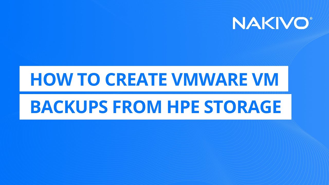 How to Create VMware VM Backups from HPE Storage Snapshots - YouTube