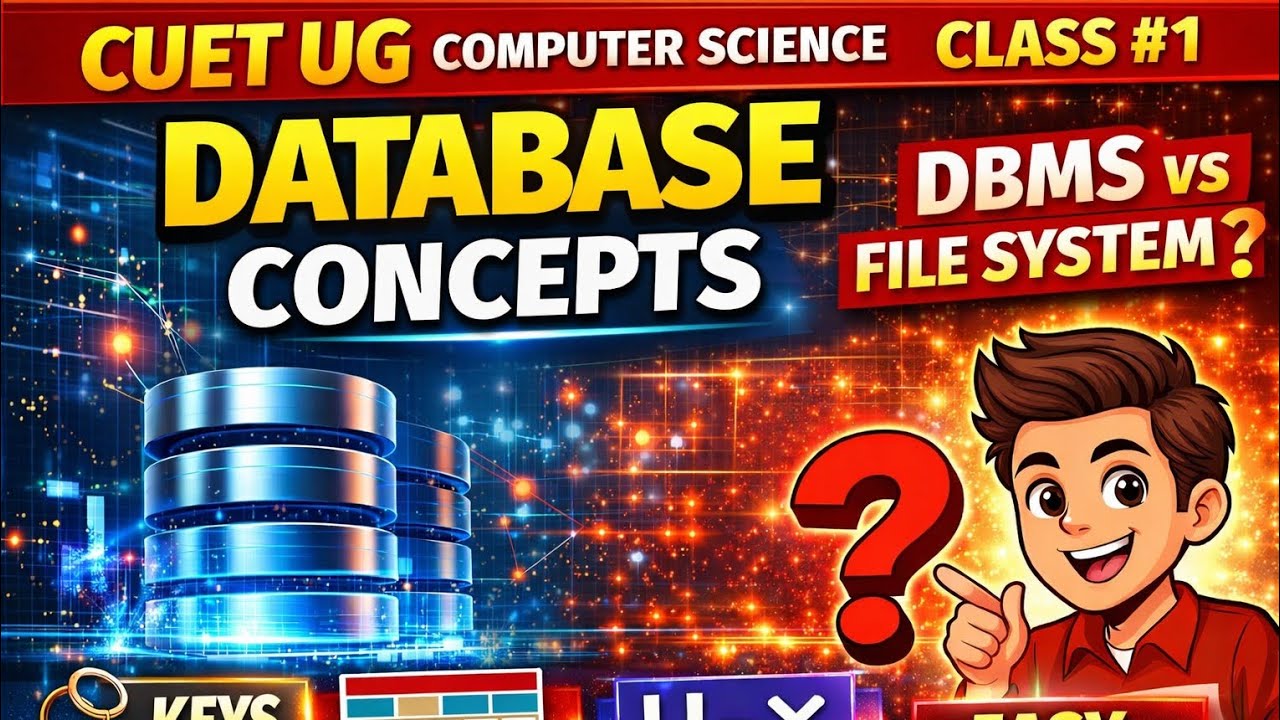 Database Concepts Explained | CUET UG Computer Science Class 1 | DBMS ...