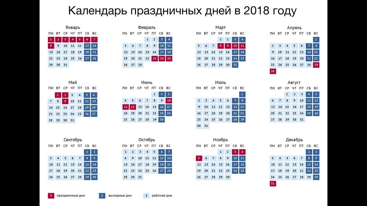 Как отдыхаем в 2018 году Календарь выходных и праздников