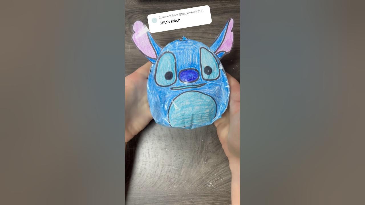 Stitch Giant Squishmallow Paper Squishy DIY #asmr #blindbags #stitch  #squishmallows #papersquishy 