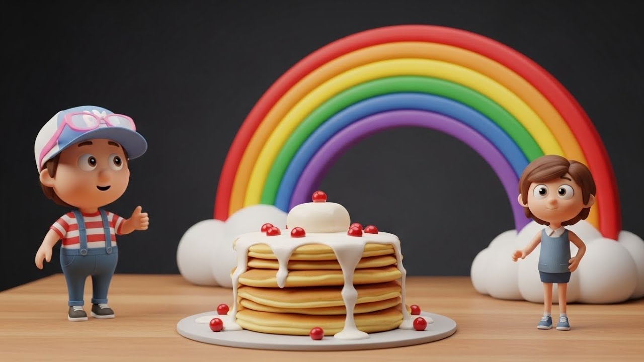Rainbow Pancake Morning 🌈🥞 | Fun Kids Story & Learning Adventure | Preschool Breakfast Fun