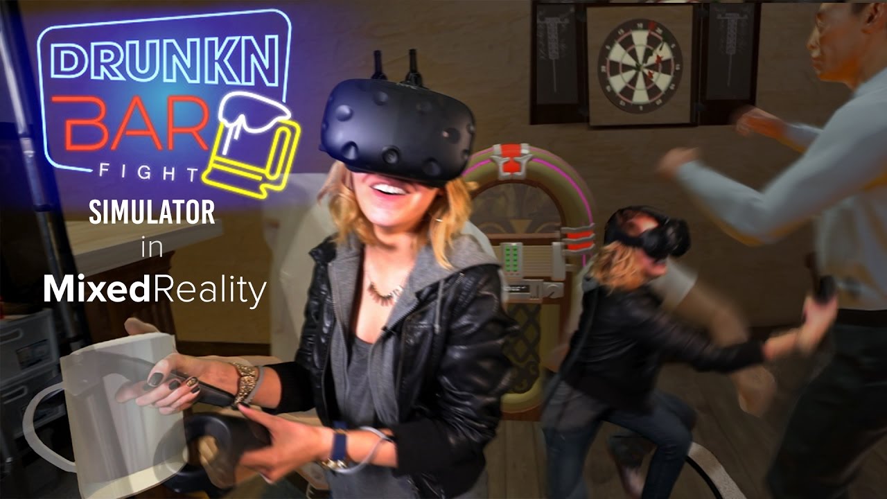 Drunkn Bar Fight VR Simulator Throwing Epic Punches in Mixed Reality
