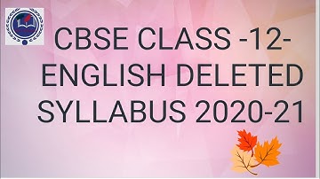 Cbse-class12English deleted syllabus2020-21/English core class 12 syllabus /update/reduced/ 30% syll