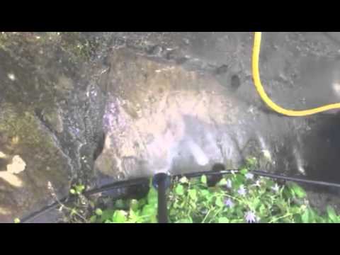 Patio cleaning using pressure washer