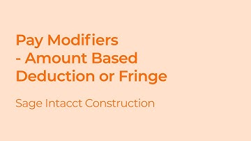 Creating an Amount-Based Deduction in Sage Intacct Construction Payroll