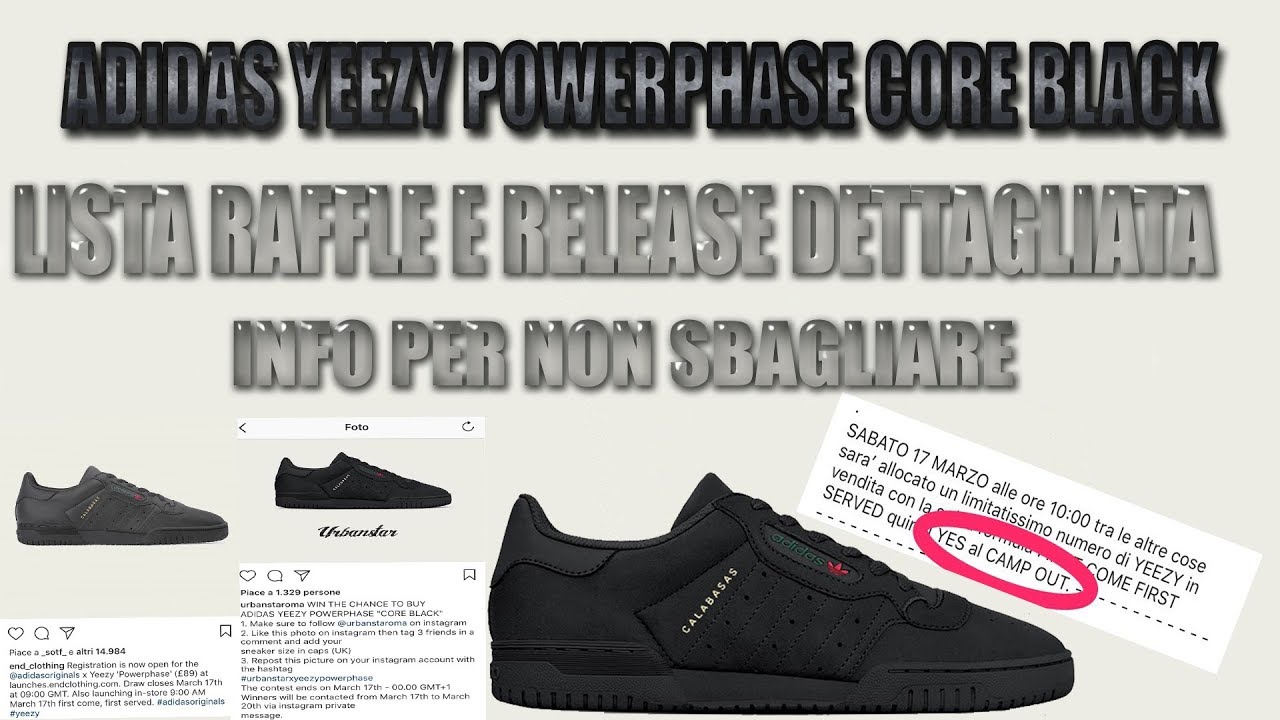 Come e Dove ACQUISTARE le ADIDAS YEEZY POWERPHASE CALABASAS BLACK - YouTube