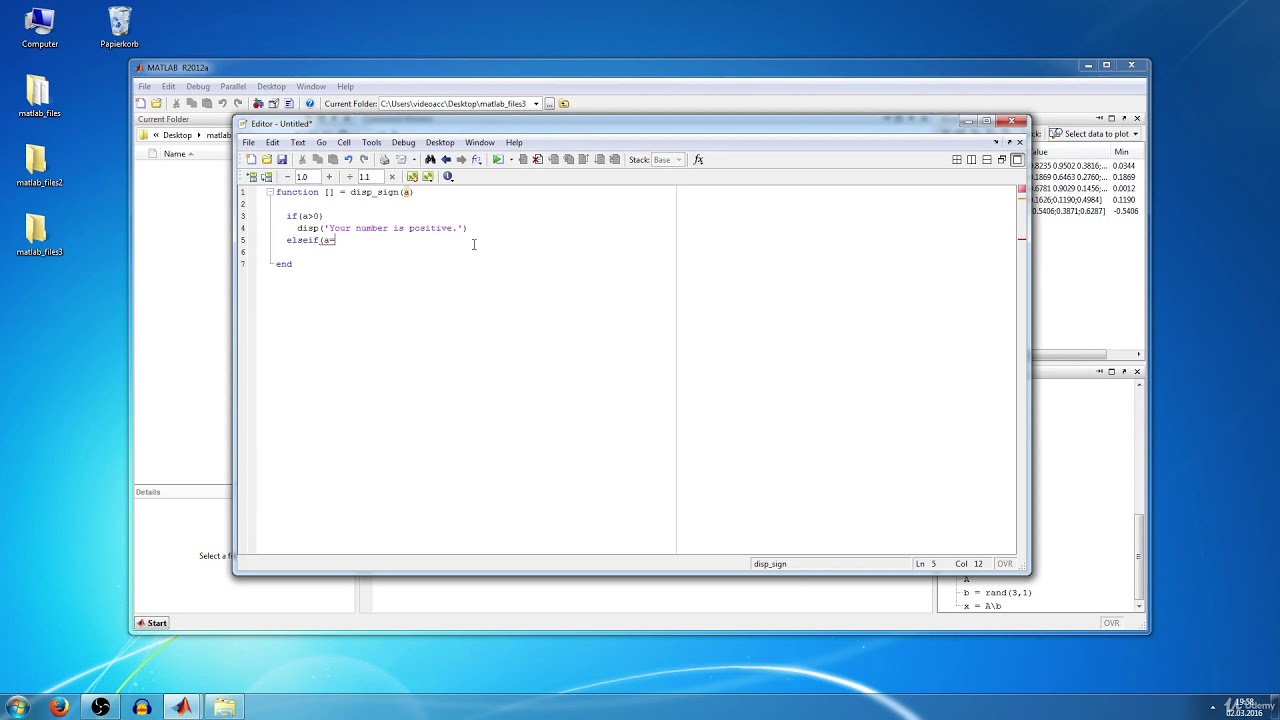 Writing functions P#1 in matlab - YouTube