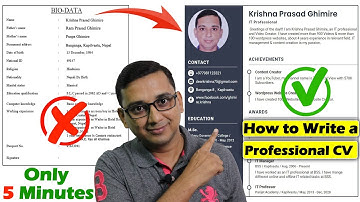 How to Create a Professional CV | How to Make Professional Bio-Data/Resume | KG
