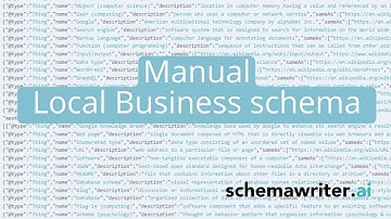 Manual Local Business schema in schemawriter