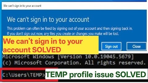 TEMP Profile Issue SOLVED ✅ | We Can’t Sign In To Your Account Error Fix (Windows 10/11)