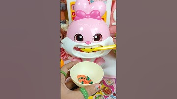 Satisfying with Unboxing & Review Cute Pink Rabbit Eating Fruit Toy Video | ASMR Videos no music