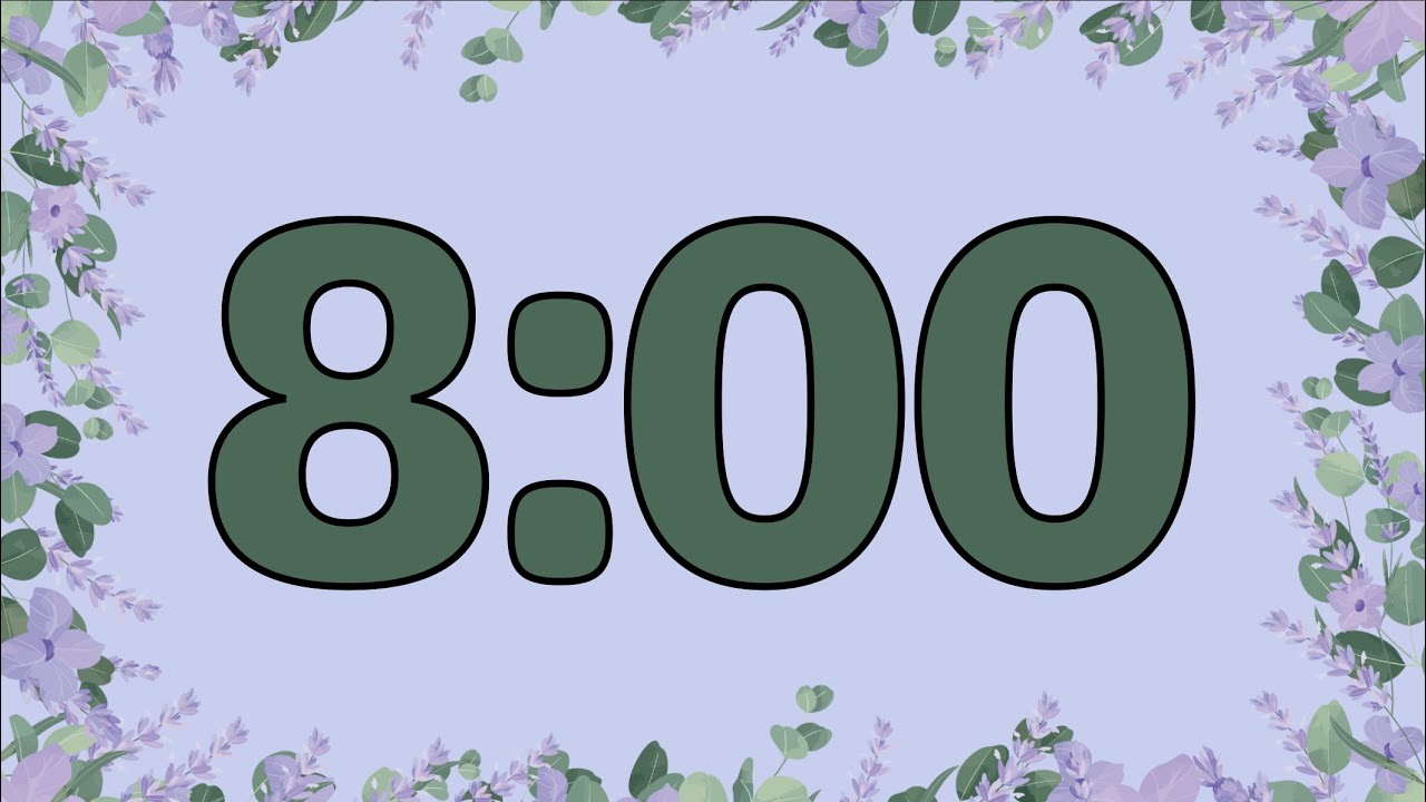 8 Minute Lavender Spring Flower Timer (Fun Synth Alarm at End, No Music)