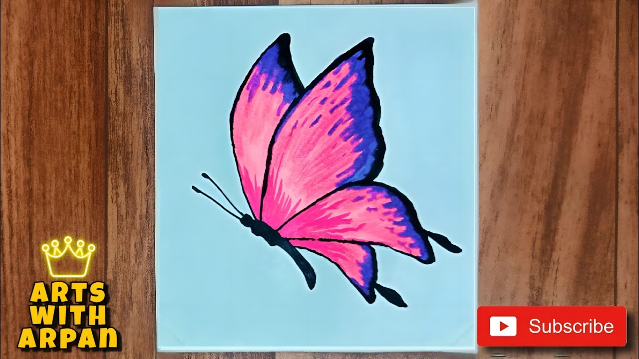 Butterfly Drawing, Painting and Coloring Tutorial 🦋 How to Draw a