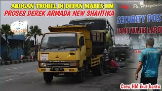 TROBEL DI DEPAN GARASI  PO HARYANTO. BUS NEW SHANTIKA.TERPAKSA DI DEREK.#poharyanto