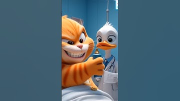 Ai animation Cat 😺 and Doctor Duck 🦆#cat #pets #3danimation #cartoon