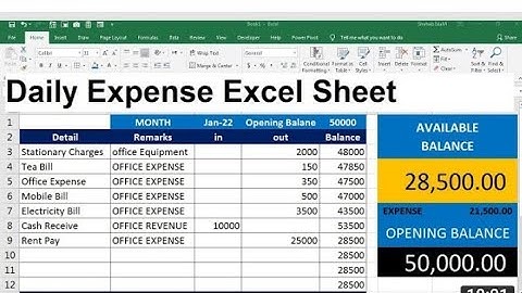 How to manage daily expenses in excel - Petty cash maintenance format in excel - Expenses Report