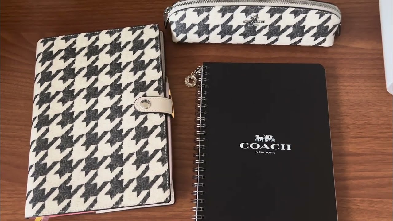 “Coach Notebook and Pencil Case” Houndstooth