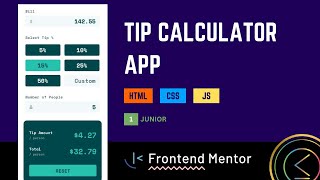 Tip calculator app - Frontend Mentor - HTML CSS JAVASCRIPT screenshot 2