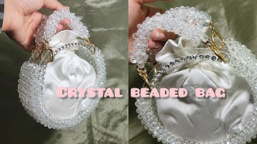 Crystal round beaded bag 😍 | Crystal pearls bag | easy tutorial #crystalbag #beadedbag