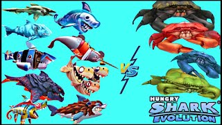 Hungry Shark Evolution - Giant Crab Boss VS Special Power Sharks 🦈