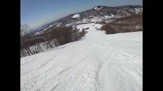 レースイスキー場の三角点から滑走開始