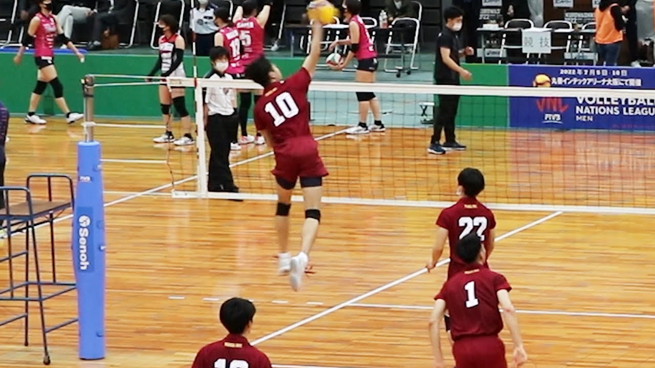 2022黒鷲旗バレー】スパイク練習 早稲田大学 ＜全日本男女選抜
