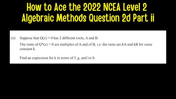 How to Ace the 2022 NCEA Level 2 Algebraic Methods Question 2d Part ii
