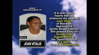 Joan Vitalis ~ Short Obituary News