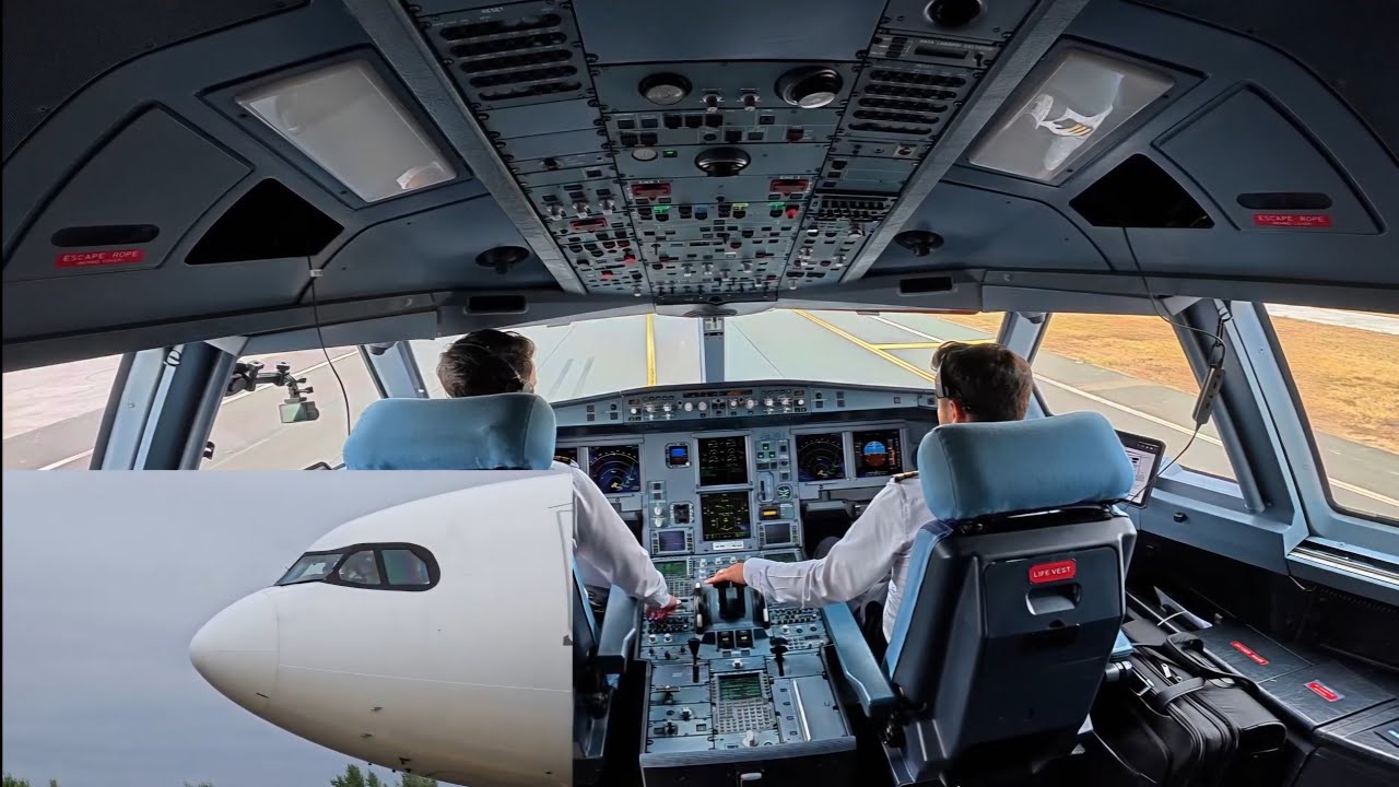PILOT EYE VIEW - A330 Takeoff & Engine Start-up Secrets | Cockpit View | Bucharest to New York