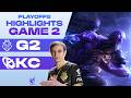 G2 vs KC - Game 2 |  INSANE BACKDOOR CINEMA ENDING | LEC 2026 Versus Playoffs UB R2 - Base Race
