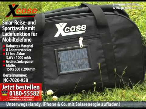 und Sporttasche mit Ladefunktion für Mobiltelefone Sportrucksack Solar-Reise 