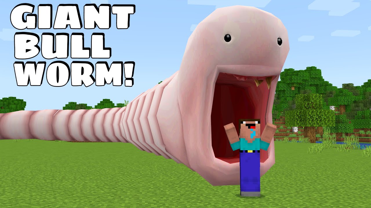 I FOUND THE GIANT BULL WORM TUNNEL in Minecraft - Gameplay