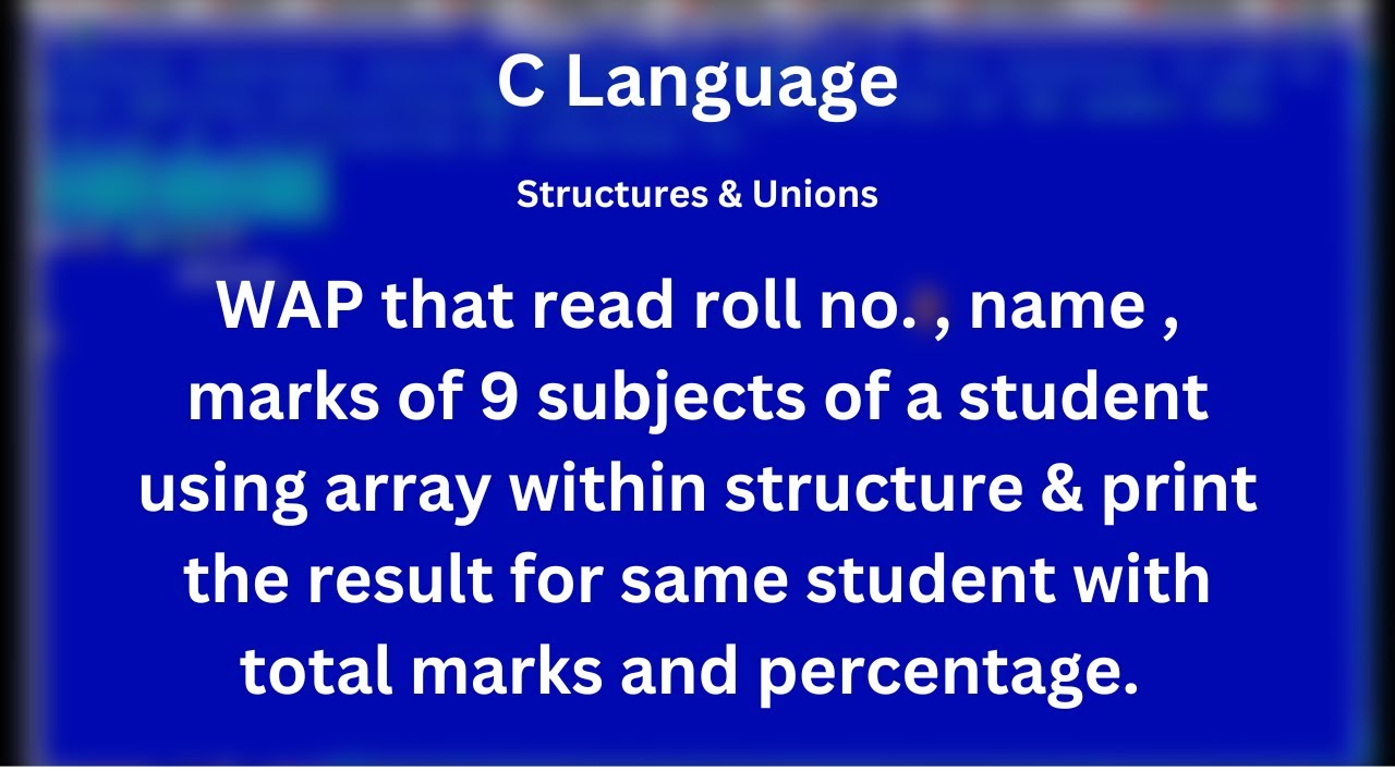(Program-13)C Program to Read and Display Student Details with Total ...