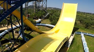 Awesome BOOMERANGO Water Slide at Zante Water Village at Zakynthos Island, Greece