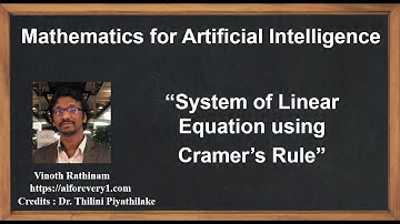 Machine Learning Tutorial Python Mathematics : 21. Linear Equations | Cramer