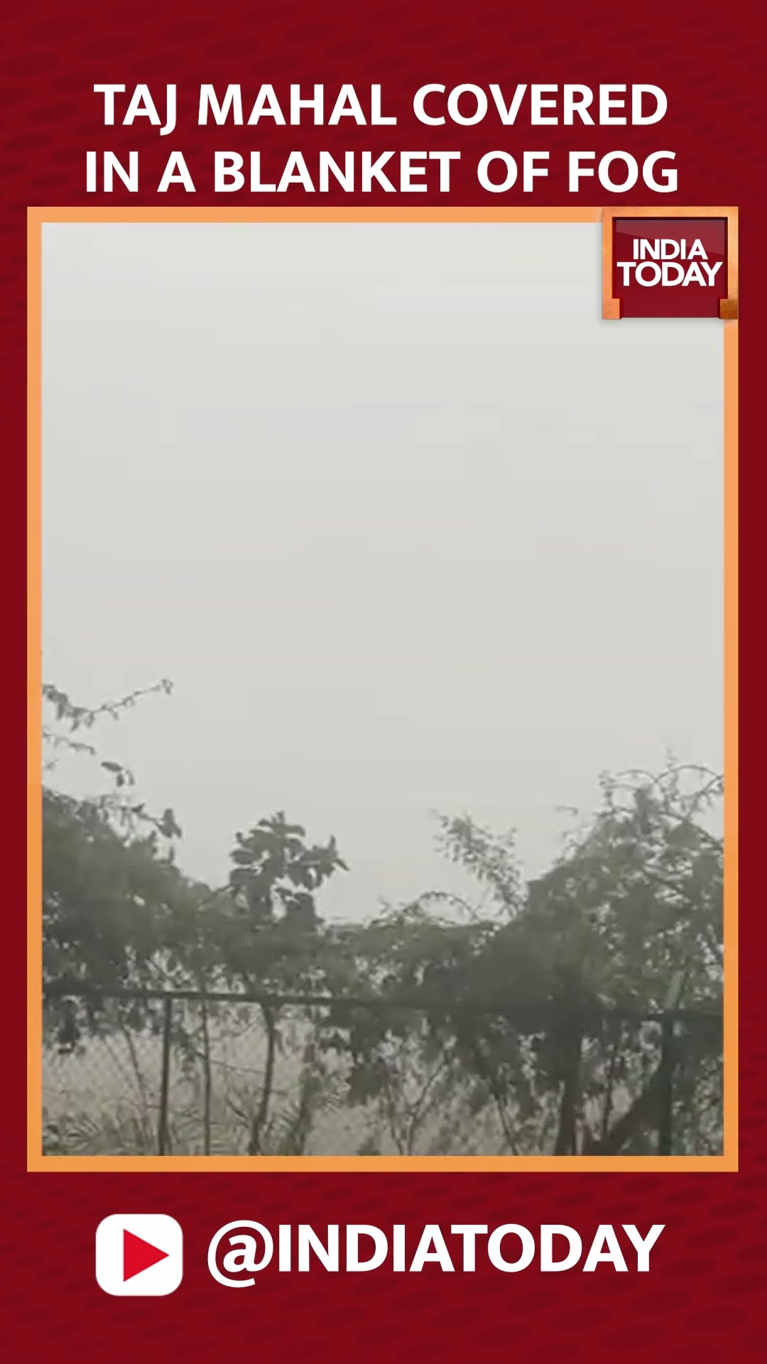 Visuals Of Taj Mahal Being Covered In The Blanket Of Fog Due To Winter In Agra #shorts #tajmahal