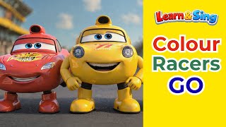 Colour Racers Go!  Learn Colours Red, Yellow, Green  Sing-Along Nursery Rhymes & Kids Songs #kids