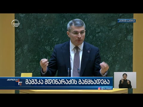 მამუკა მდინარაძის გამოსვლა პარლამენტში