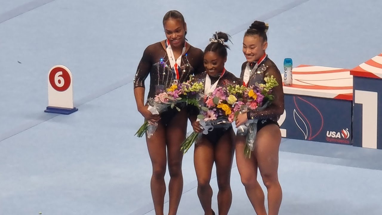 ⁣Podium Ceremony - 2023 All-around Final - 2023 US Championships