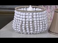 A DIY wood bead chandelier