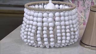 A DIY wood bead chandelier