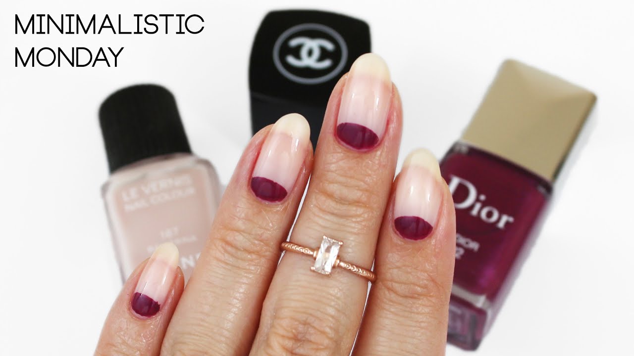 Minimalistic Monday No.5 | Sophisticated Half Moon Nails ♡ - YouTube