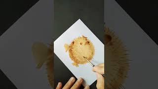 Daily Art|Painting Puffer Fish 🐡