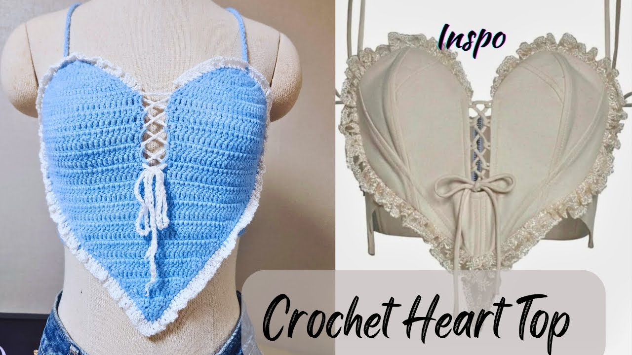 Crochet Heart Top 2 | Easy Tutorial #crochet #crochettutorial #crocheting #viral 