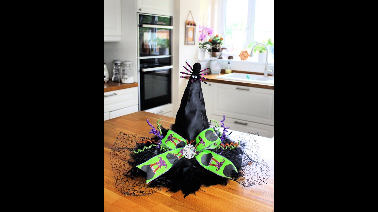 Using a £1 Poundland Witch hat to create a Halloween Centrepiece YouTube