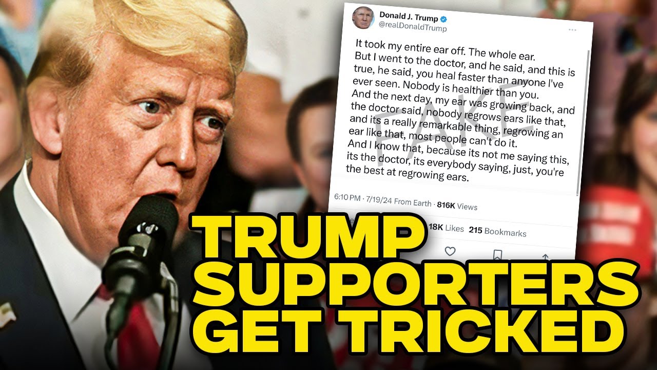 Trump Supporters Fall For Fake Tweet Claiming Trump's Ear Magically Grew Back